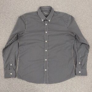 Ash & Erie Shirt Mens M Slim Blue Gingham Long Sleeve Button Down